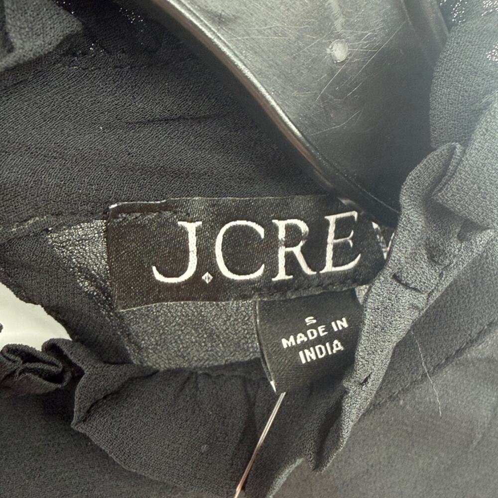 J. Crew Women's Ruffleneck top in chiffon - Black - Small - New with tags - Picture 4 of 12